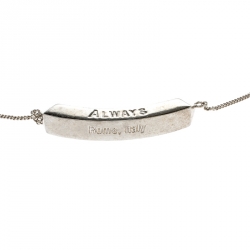 Pre Owned Valentino Always Silver Tone Pendant Chain Necklace 