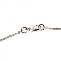 Pre Owned Valentino Always Silver Tone Pendant Chain Necklace 
