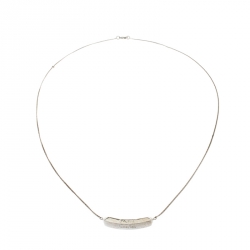 Pre Owned Valentino Always Silver Tone Pendant Chain Necklace 