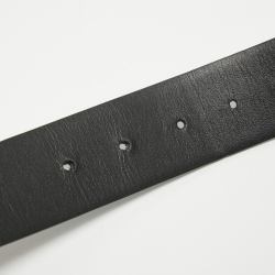 Valentino Black Leather VLogo Buckle Belt 100CM