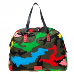 Valentino Multicolor Nylon Large Rockstud Holdall Duffle Bag