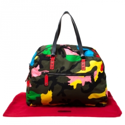 Valentino Multicolor Nylon Large Rockstud Holdall Duffle Bag