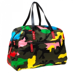 Valentino Multicolor Nylon Large Rockstud Holdall Duffle Bag