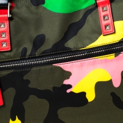 Valentino Multicolor Nylon Large Rockstud Holdall Duffle Bag