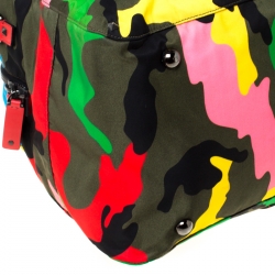 Valentino Multicolor Nylon Large Rockstud Holdall Duffle Bag