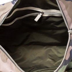 Valentino Green Camouflage Print Nylon Rockstud Duffle Bag