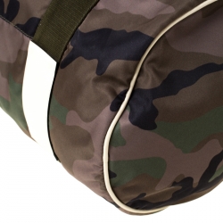 Valentino Green Camouflage Print Nylon Rockstud Duffle Bag