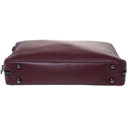 Valentino Burgundy Leather Double Handle Briefcase 