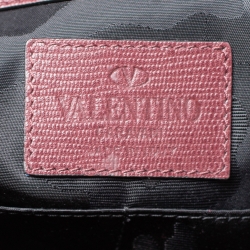 Valentino Burgundy Leather Double Handle Briefcase 