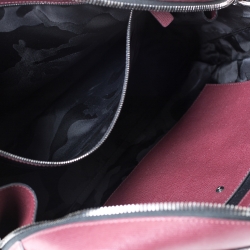 Valentino Burgundy Leather Double Handle Briefcase 