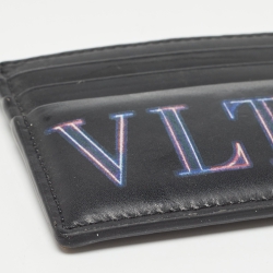 Valentino Black Leather VLTN Card Holder