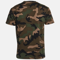 Pre Owned Valentino Green Camouflage VLTN Print Cotton T-Shirt M
