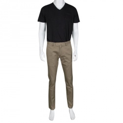 Valentino 21. Khaki Cotton Rockstud Straight Fit Untitled Pants S