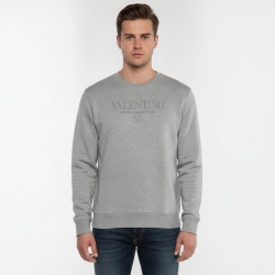 مملوكة مسبقًا Valentino Grey Printed Jersey Crewneck Sweatshirt XL 
