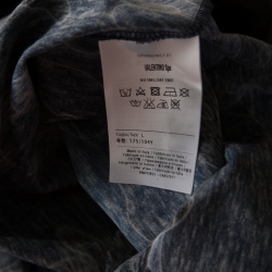 Pre Owned Valentino Blue Camupanther Print Cotton Short Sleeve T-Shirt L