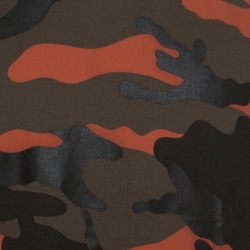 Pre Owned Valentino Khaki Green and Orange Camouflage Print Cotton T-Shirt L
