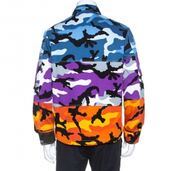 Pre Owned Valentino Multicolor Camouflage Printed Paneled Shirt Jacket M