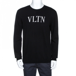 Valentino Black VLTN Knit Long Sleeve Sweater XL