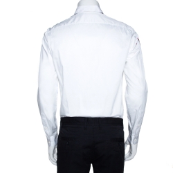 Pre Owned Valentino White Cotton Video Game Arcade Embellished Shirt M
