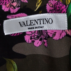 Valentino Multicolor Cotton Dew Camou Print Contrast Piping Detail Shirt XL