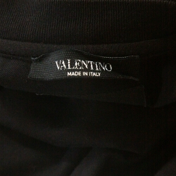 Pre Owned Valentino Black Cotton Rockstud Embellished Crew Neck T Shirt M 