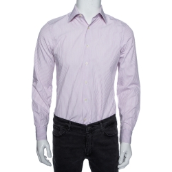 Lilac Striped Cotton Tailored Fit Shirt