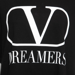 Pre Owned Valentino Black Cotton Vlogo Dreamers T-Shirt M