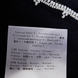 Pre Owned Valentino Navy Blue Satin Crepe & Knit Beaded Detail Bomber Jacket S