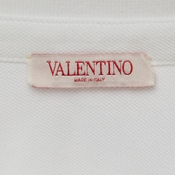 Pre Owned Valentino White Cotton Pique Logo Embroidered Polo T-Shirt L