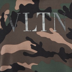 Valentino Green Camouflage VLTN Print Cotton T-Shirt L