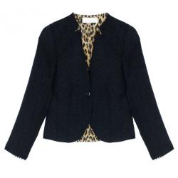 مملوكة مسبقًا Valentino Black Jacket with Leopard Print Lining XL