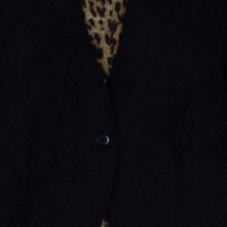  مملوكة مسبقًا Valentino Black Jacket with Leopard Print Lining XL