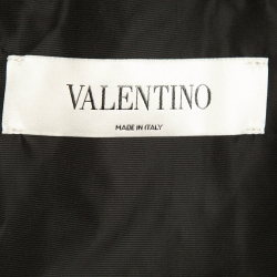 Pre Owned Valentino Black Synthetic Zip-Up Windbreaker Jacket M