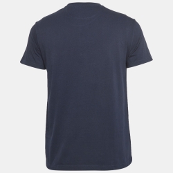 Valentino Navy Blue Logo Applique Cotton T-Shirt M