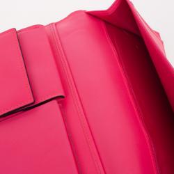 Pre Owned Valentino Fuchsia Leather Rockstud Flap Wallet