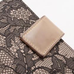 Pre Owned Valentino Black Lace Nylon Fused Flap Wallet