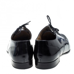 Pre Owned Valentino Black Leather Lace Up Derby Size 42