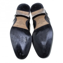 Pre Owned Valentino Black Leather Lace Up Derby Size 42