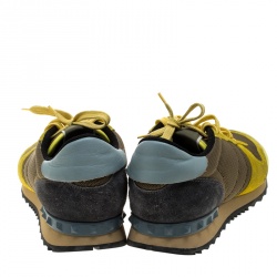 Pre Owned Valentino Tricolor Mesh and Leather Rockrunner Sneakers Size 43