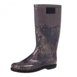 مملوكة مسبقًا Valentino Lace Print Rubber Rain Boots Size 39