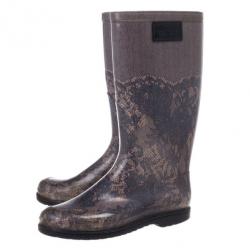 مملوكة مسبقًا Valentino Lace Print Rubber Rain Boots Size 39