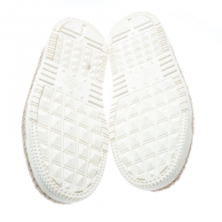 Pre Owned Valentino Burgundy Leather Slip On Espadrille Sneakers Size 42