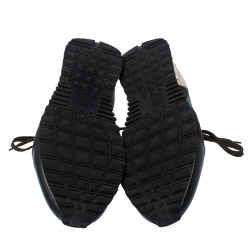 Pre Owned Valentino Multicolor Camouflage Printed Leather and Suede Rockrunner Sneakers Size 42