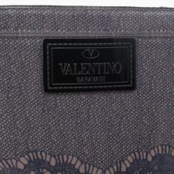 Pre Owned Valentino Lace Print Rubber Rain Boots Size 40