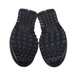 Pre Owned Valentino Military Green Fabric and Leather Camouflage Rockrunner Trainer Sneakers Size 44