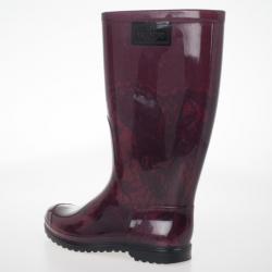Pre Owned Valentino Lace Print Rubber Rain Boots Size 36