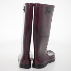 Pre Owned Valentino Lace Print Rubber Rain Boots Size 36