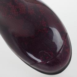 Pre Owned Valentino Lace Print Rubber Rain Boots Size 36