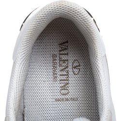 Pre Owned حذاء رياضي فالنتينو "روكرونر" بطراز منخفض من أعلى جلد و سويدي و كانفاس كاموفلاج أزرق و أخضر مقاس 43 