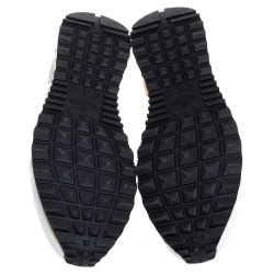 Pre Owned حذ اء رياضي فالنتينو "روكرونر" بطراز منخفض من أعلى جلد و سويدي و كانفاس كاموفلاج أزرق و أخضر مقاس 43 